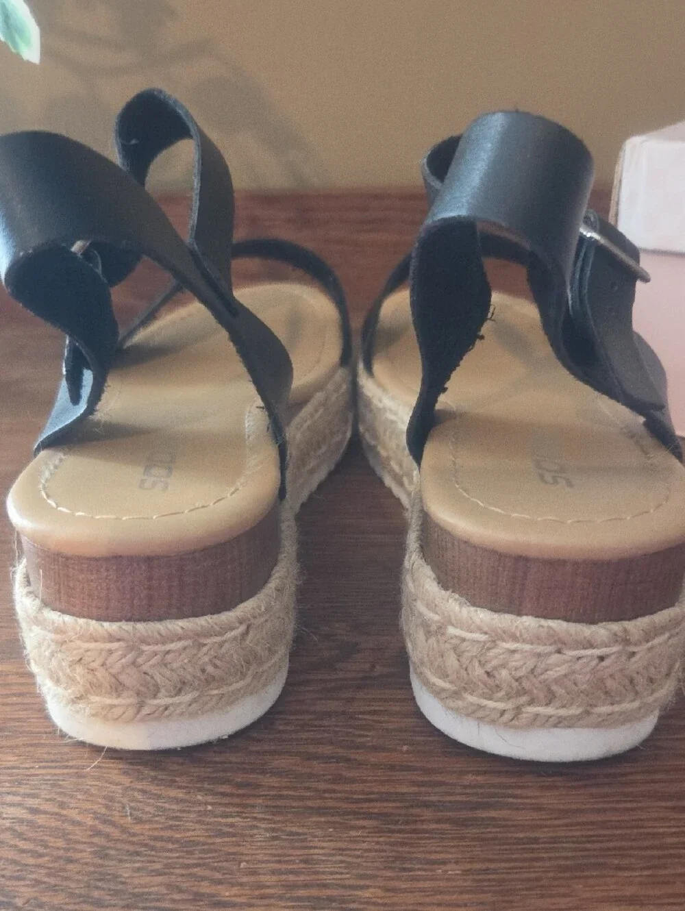Soda Black Espadrille Platform Sandals